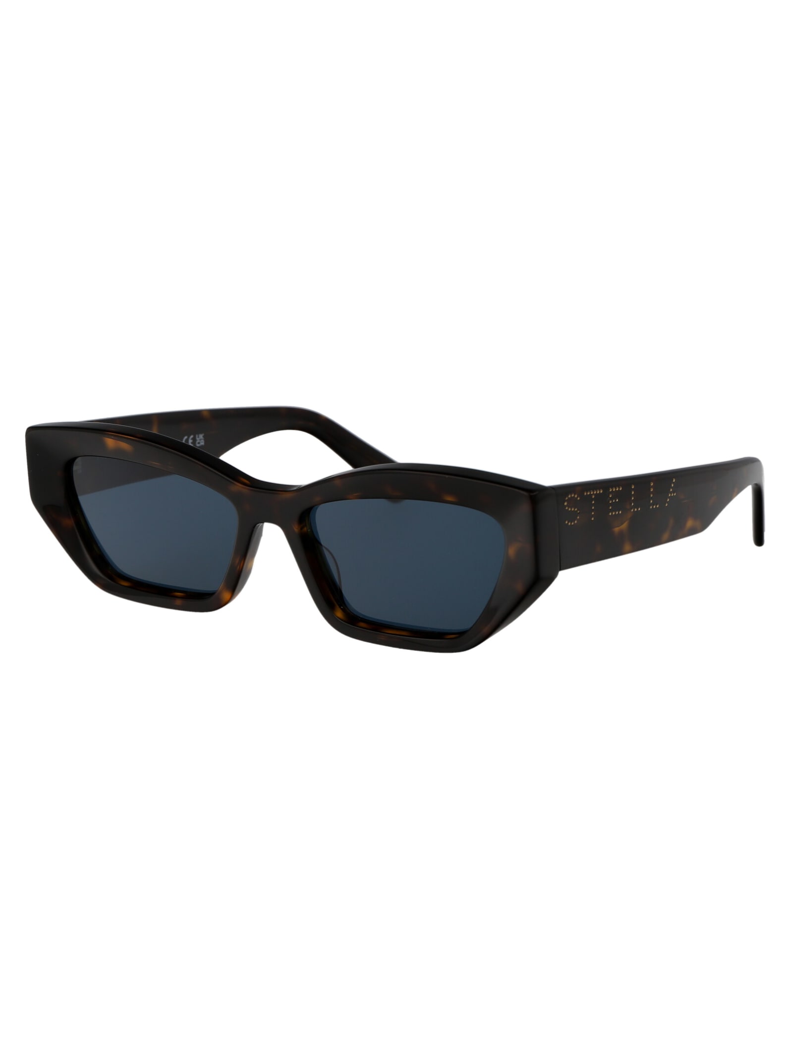 Shop Stella Mccartney Sc40047i-y Sunglasses In 52v Dark Havana / Blue