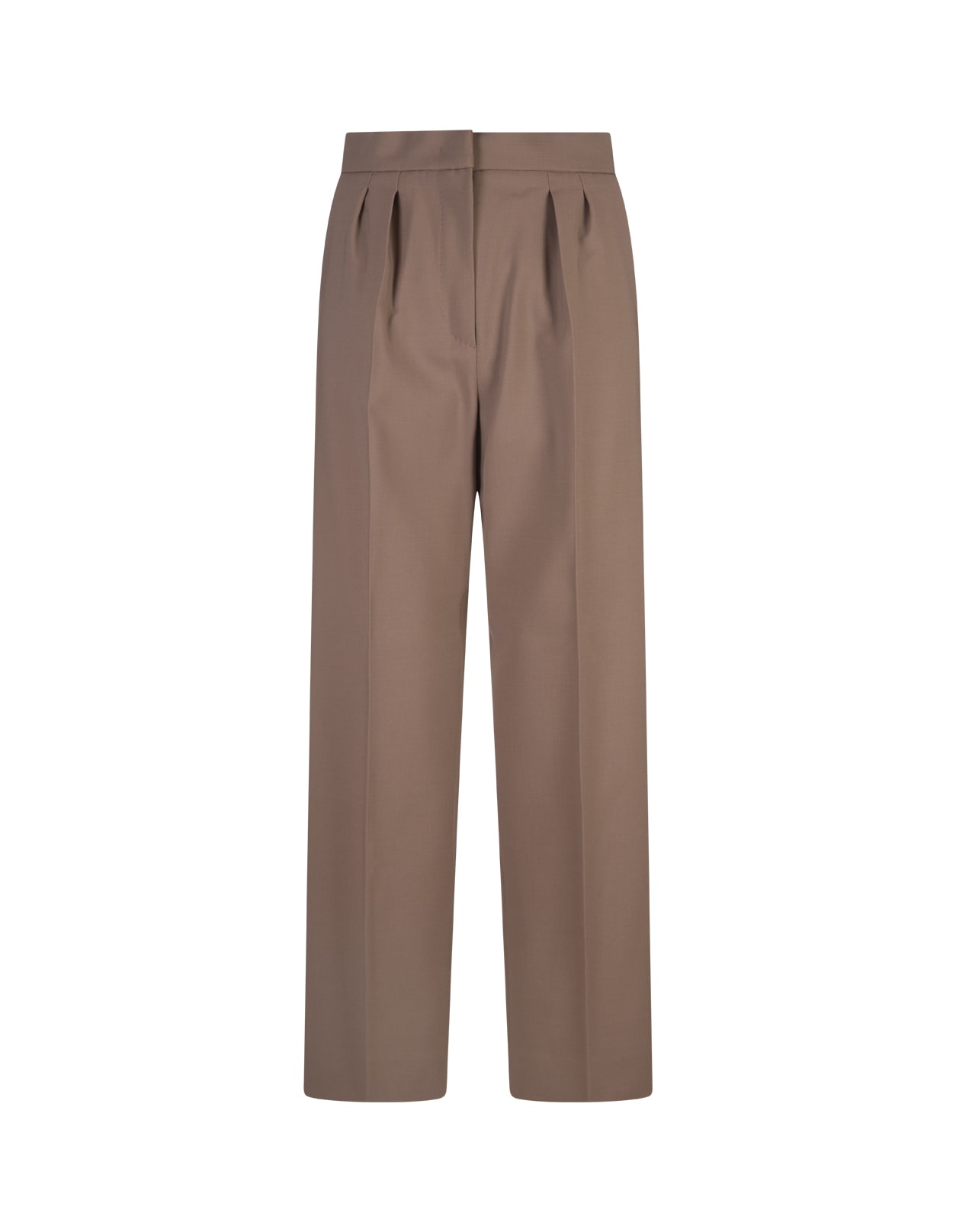 Shop Max Mara Brown Verbano Trousers In Browns