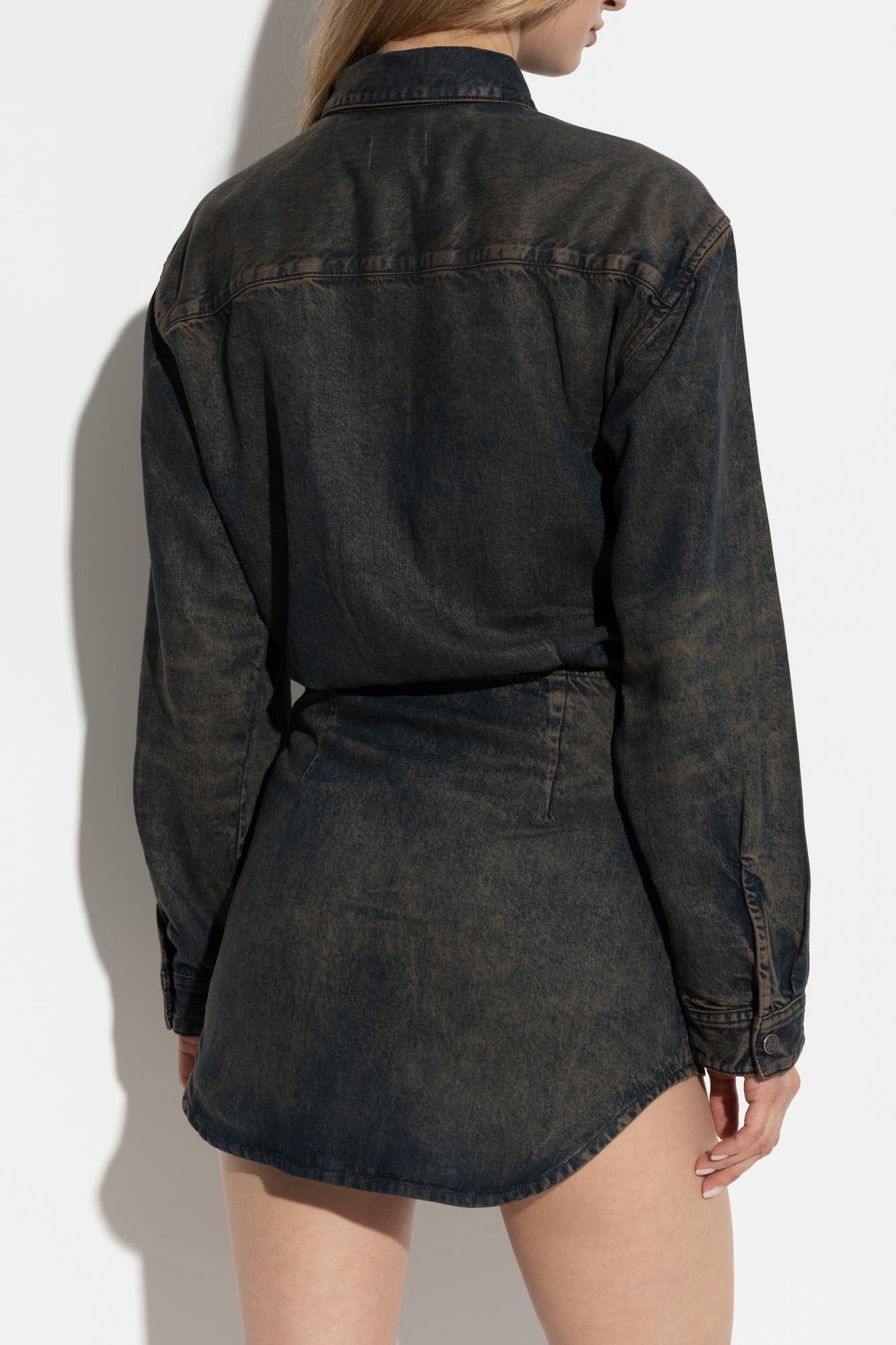 Diesel Denim-inspired Mini Dress With Button-down Front In Multi