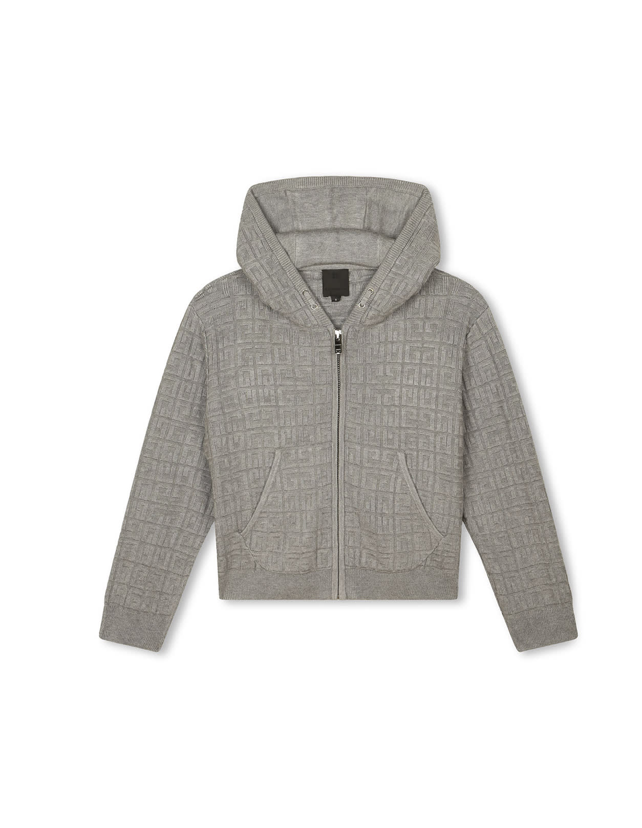 GIVENCHY GREY CARDIGAN WITH ZIP AND 4G MOTIF