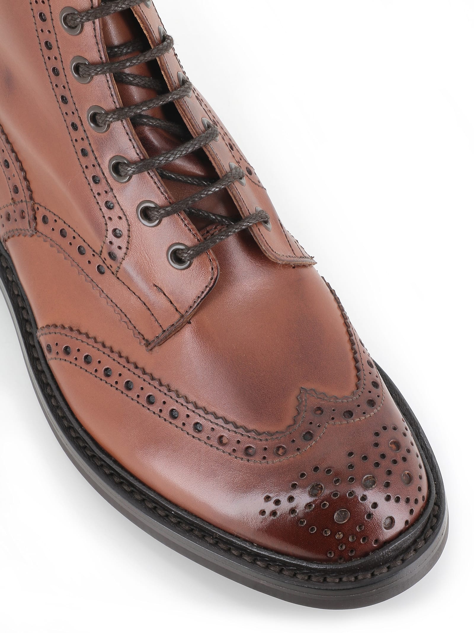 Tricker's Lace-up Boot Stow In Brown