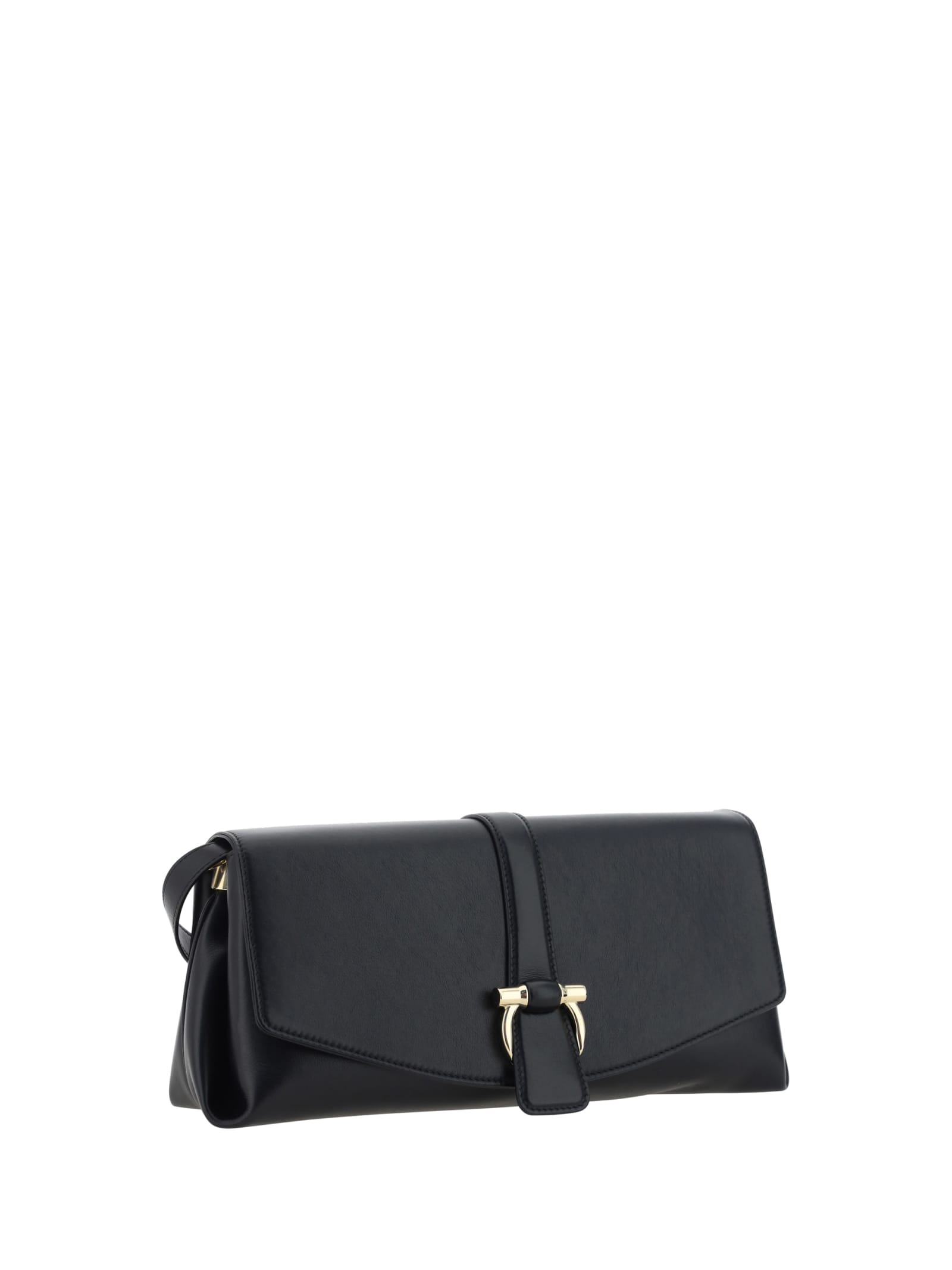 Shop Ferragamo Flap Shoulder Bag In Black