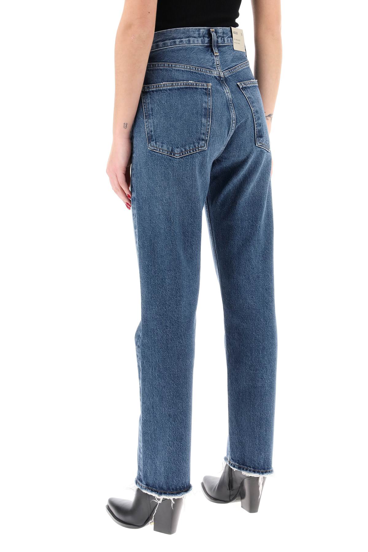 Shop Agolde Straight Leg Jeans From The 90s With High Waist In Range (blue)