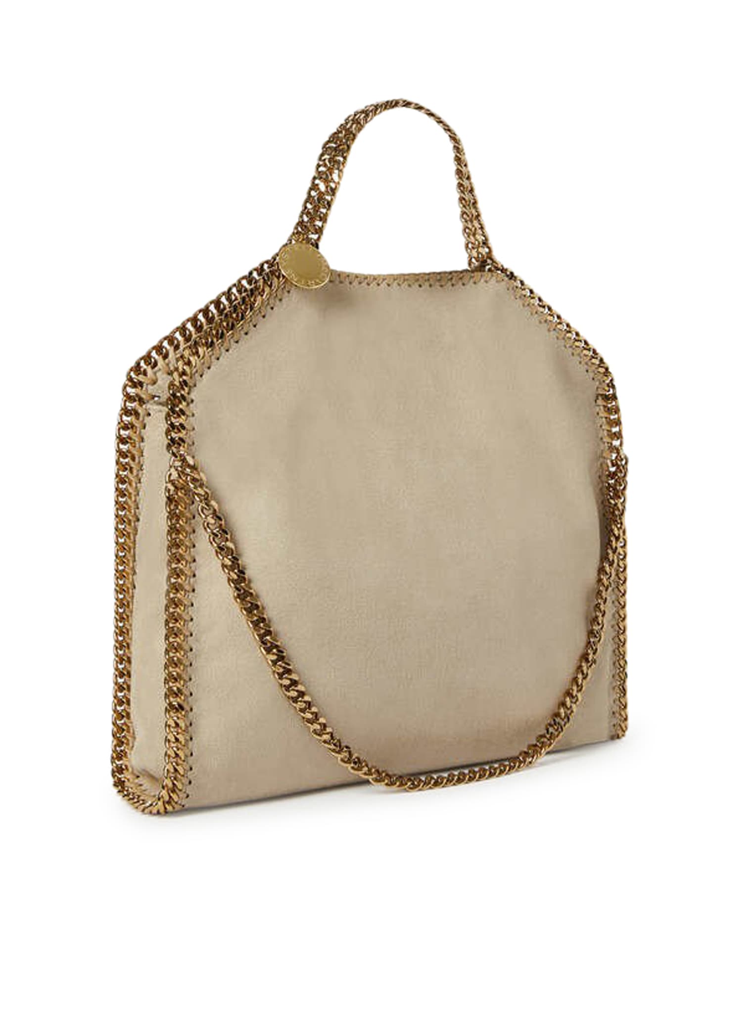Shop Stella Mccartney 3chain Tote Eco Shaggy Deer W/gold Color Chain In Butter Cream