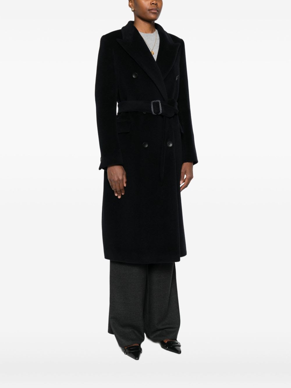Tagliatore Wool Double-bteasted Coat In Blue