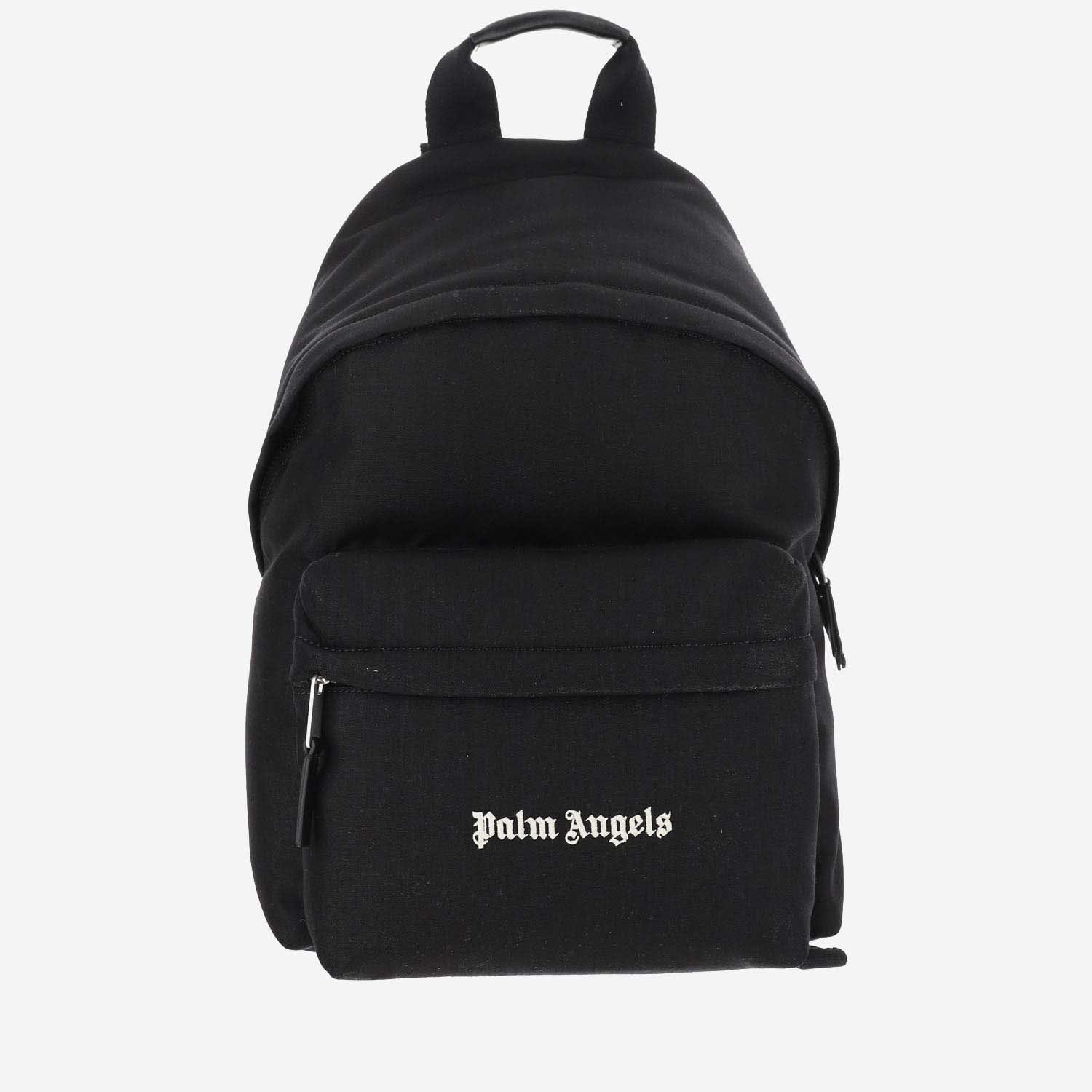 Palm Angels Canvas Backpack With Logo In Black