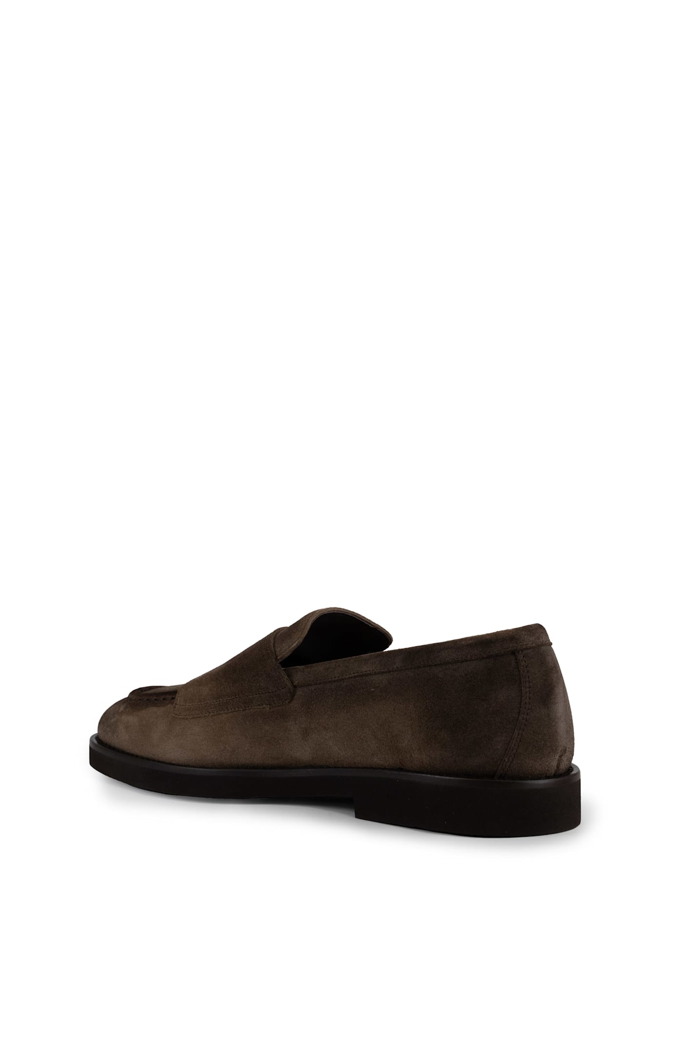 Shop Doucal's Monk Strap Moccasin In Suede In Point Cacao+f.do T.moro