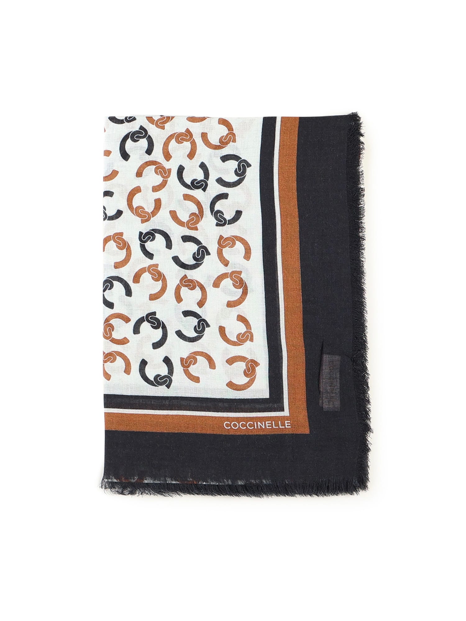 Coccinelle Viscose And Wool Scarf In Black