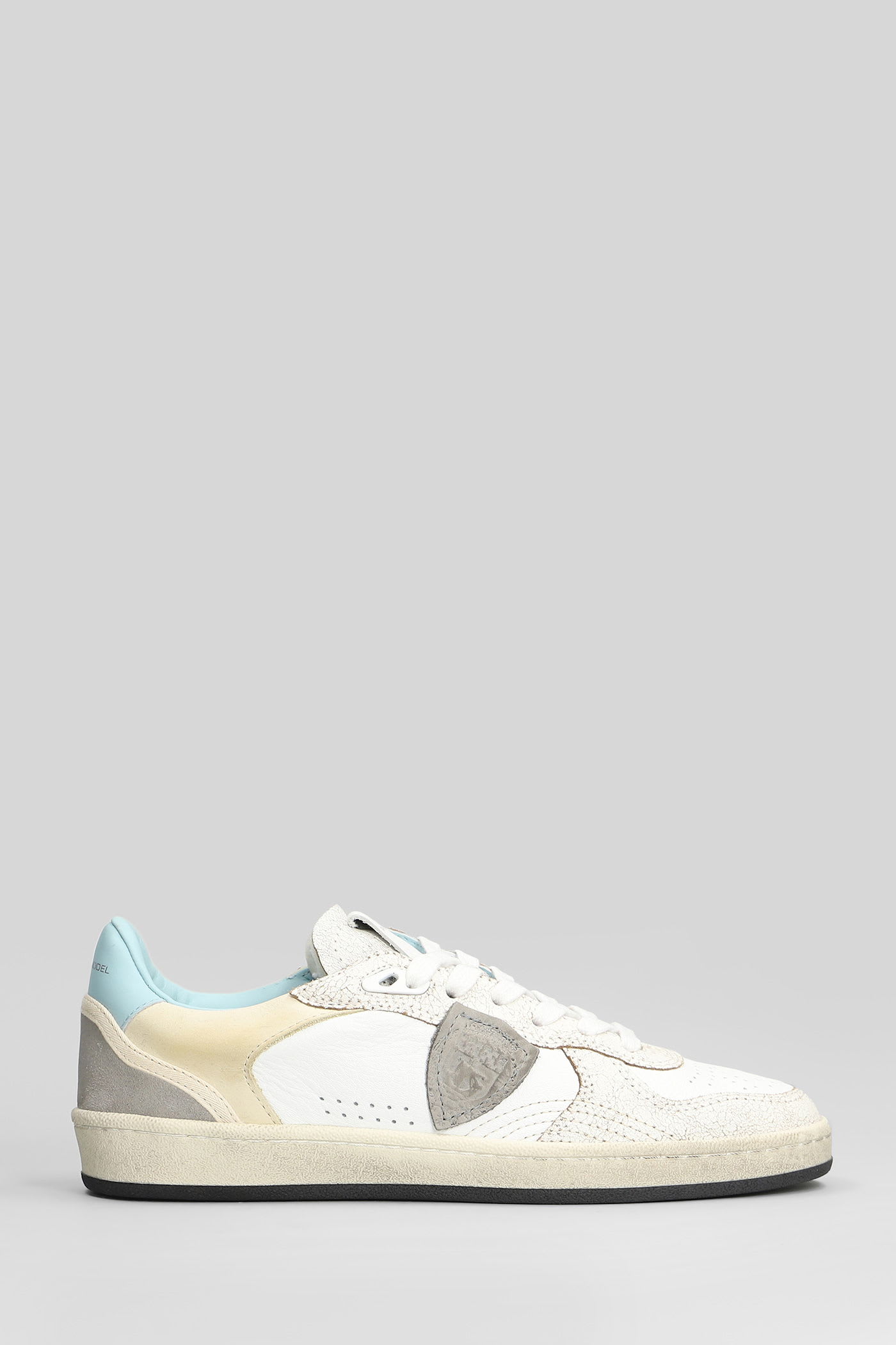 Philippe Model Pgal Low Sneakers In White Leather In Multi