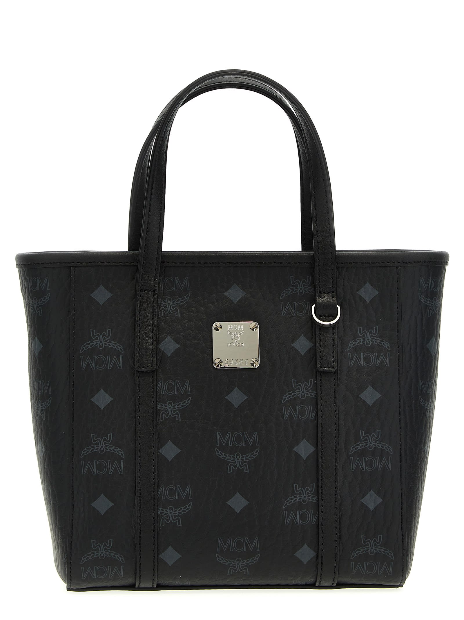 Shop Mcm M-veritas Mini Shopping Bag In Black