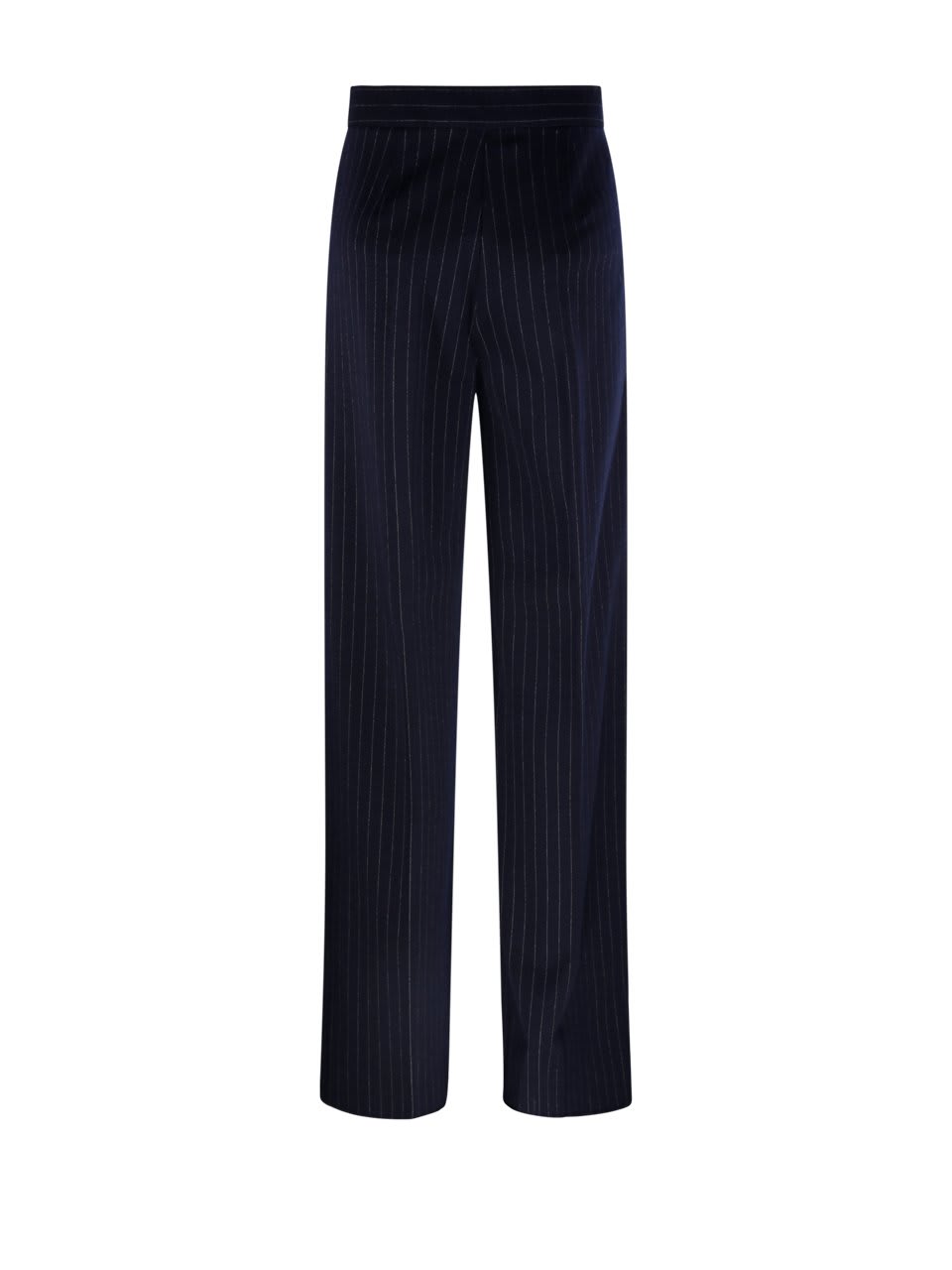 Shop Max Mara Pinstriped Straight Leg Trousers In Blue