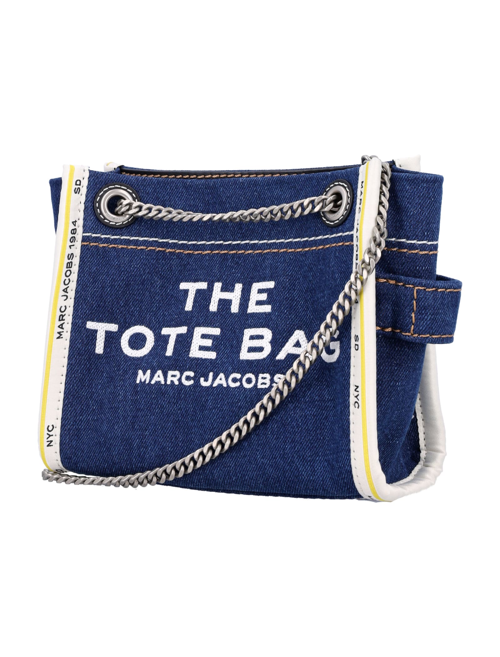 Shop Marc Jacobs The Mini Tote Bag Denim In Dark Wash