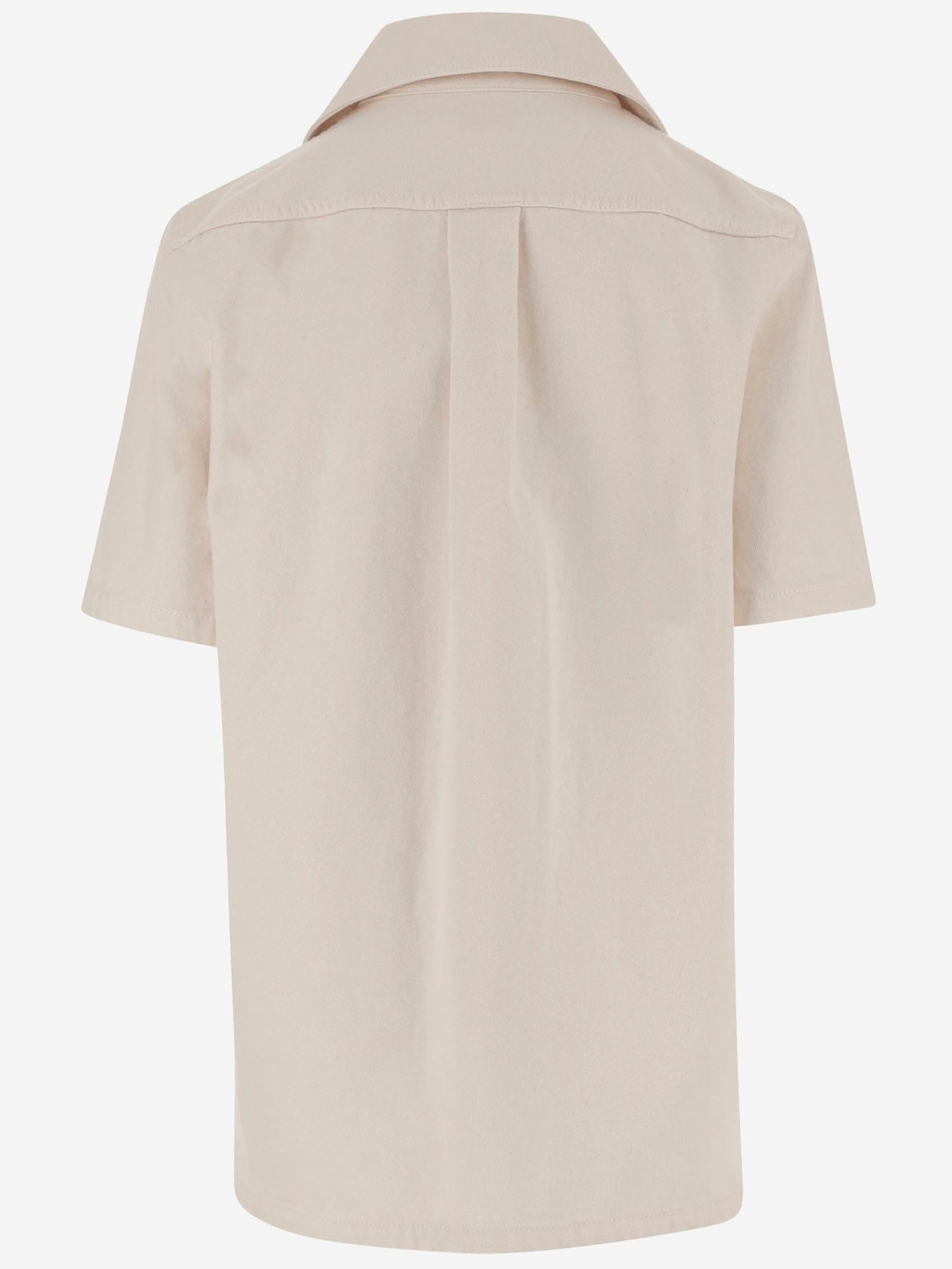Patou Beige Zipped Denim Mini Dress In White
