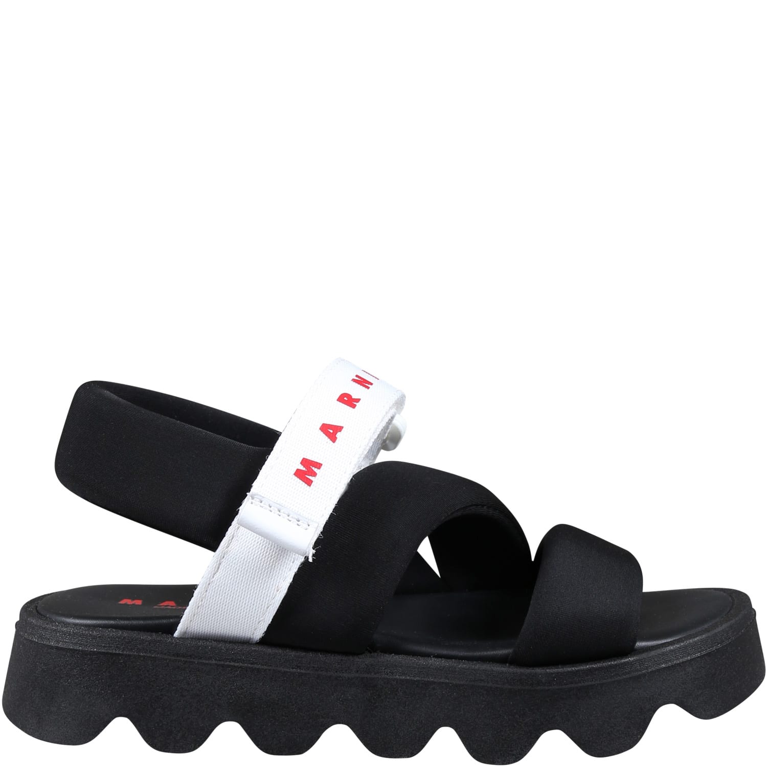 Marni Kids' Black Sandals For Girl With Logo