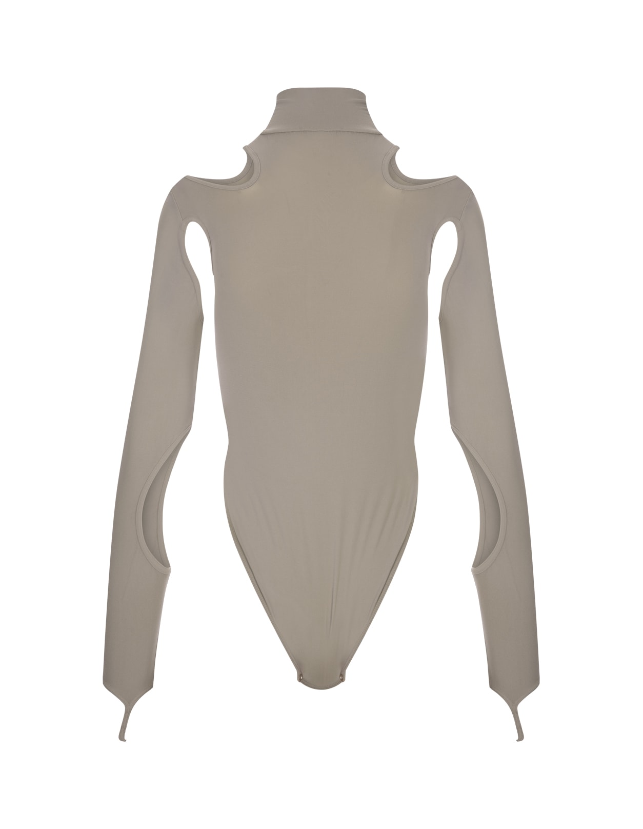 Shop Andreädamo Taupe Body Top With Cut-out In Grigio