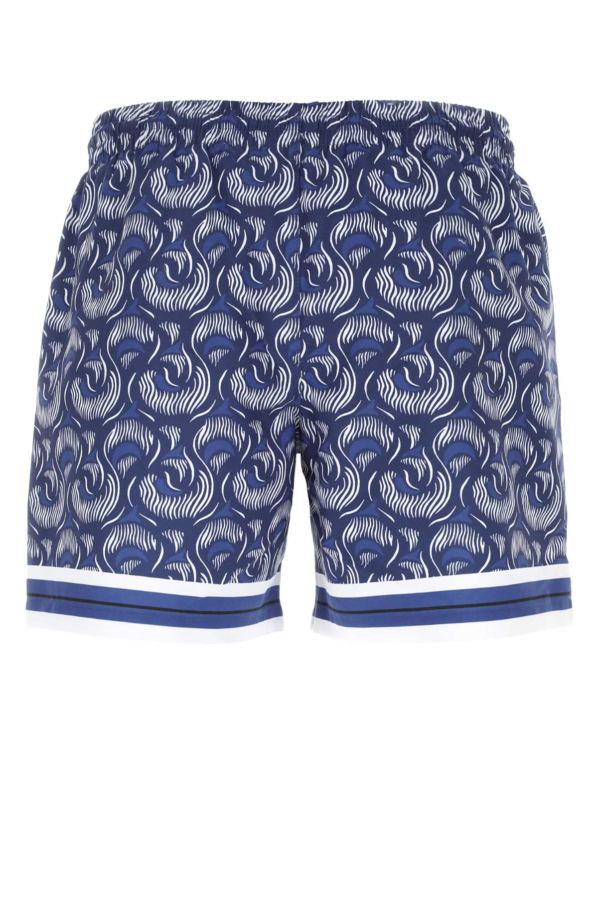 Dries Van Noten Printed Nylon Bermuda Shorts In Dessin A