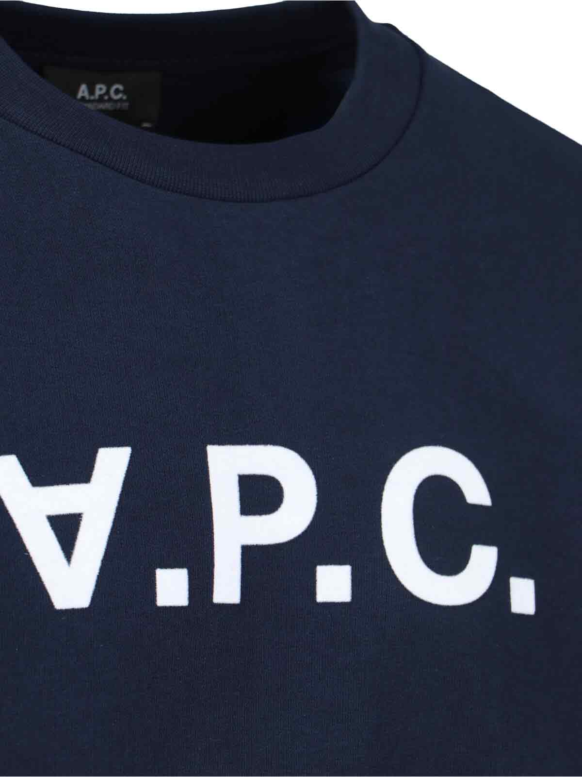 Apc Classic Cotton Sweatshirt With Iconic Logo And Fit In Blue