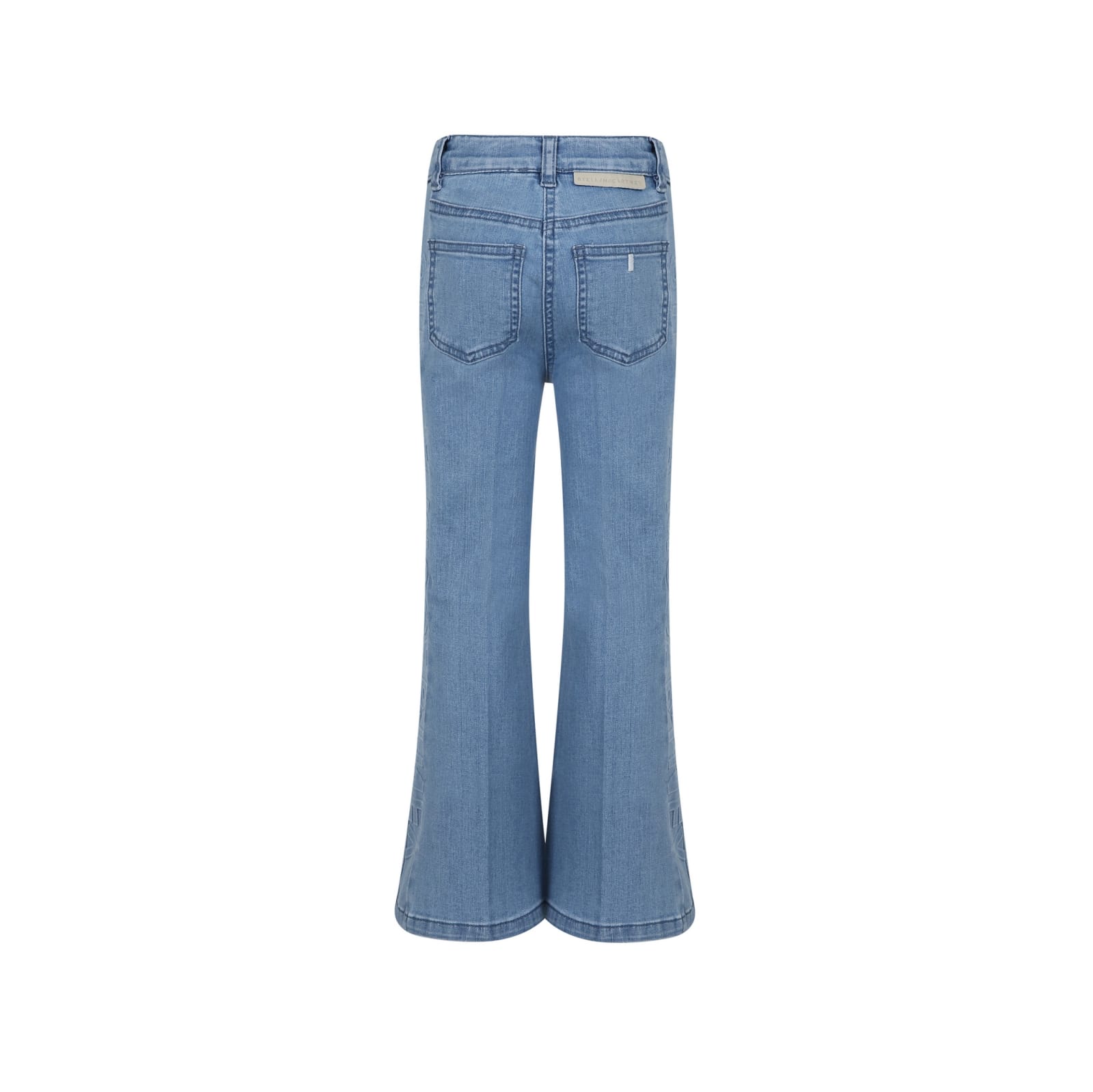 Shop Stella Mccartney Light Blue Jeans For Girl With Logo In Denim