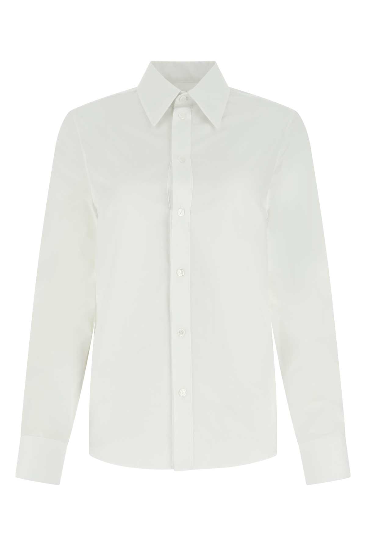 Shop Bottega Veneta White Poplin Shirt In 9000
