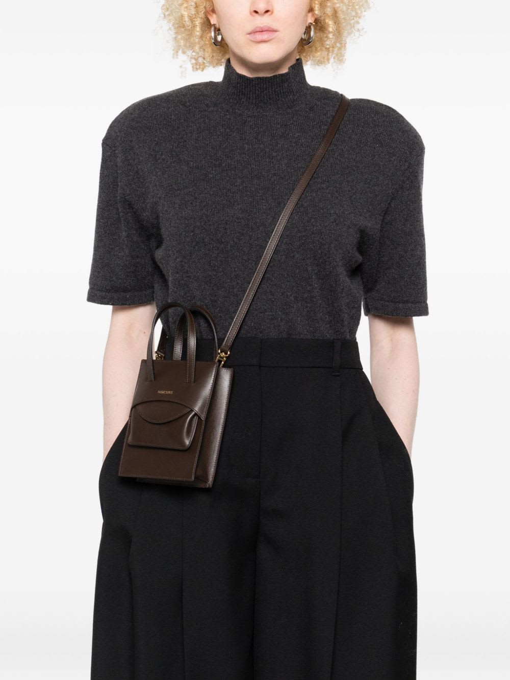 Hidesins Flap Leather Mini Bag In Brown