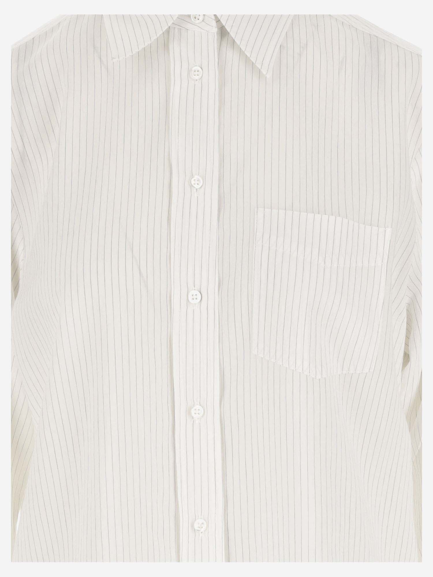 Shop Pinko Viscose Blend Shirt With Striped Pattern In White