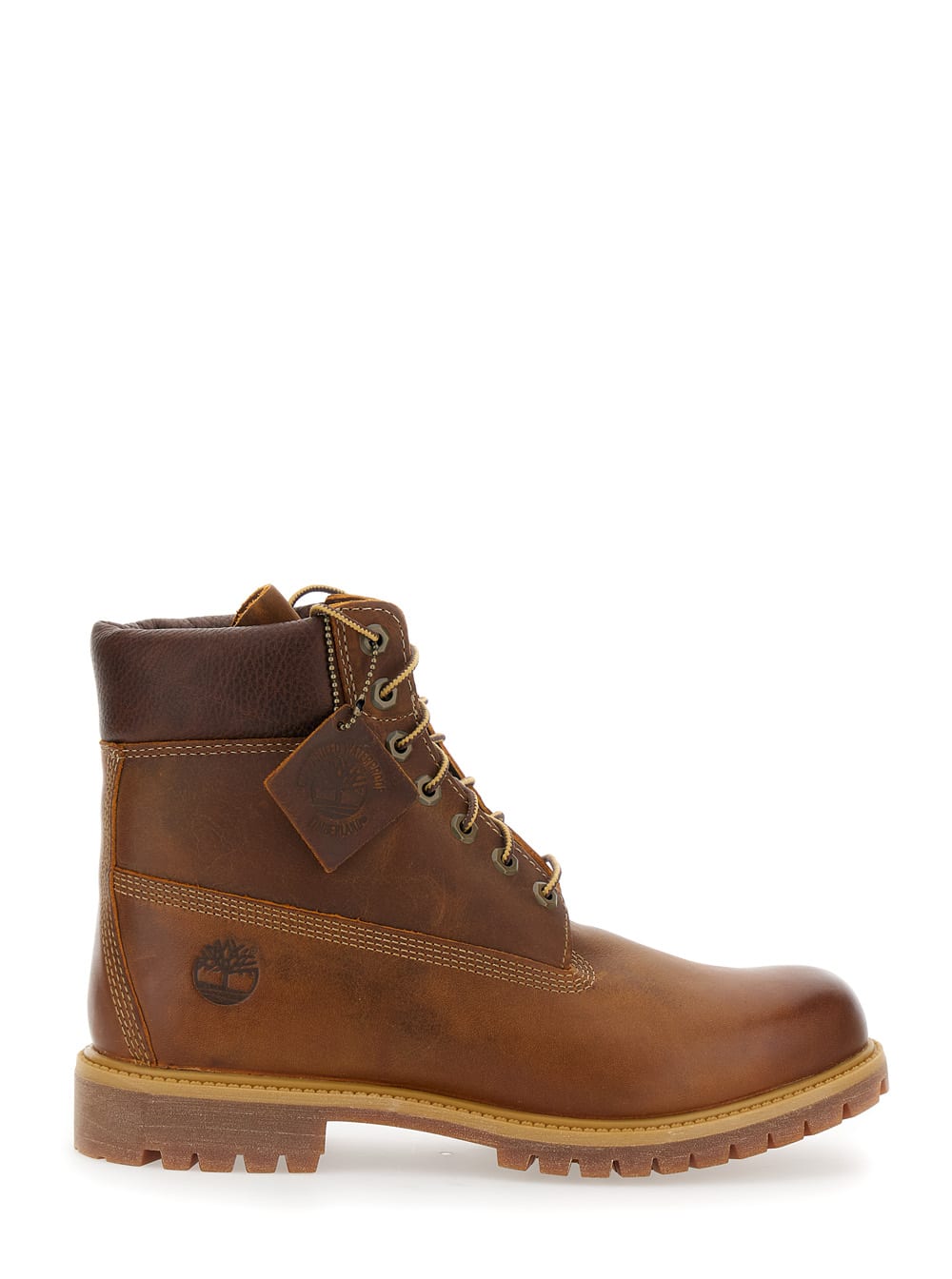 Shop Timberland Brown Water-proof Boots With Logo In Leather Man