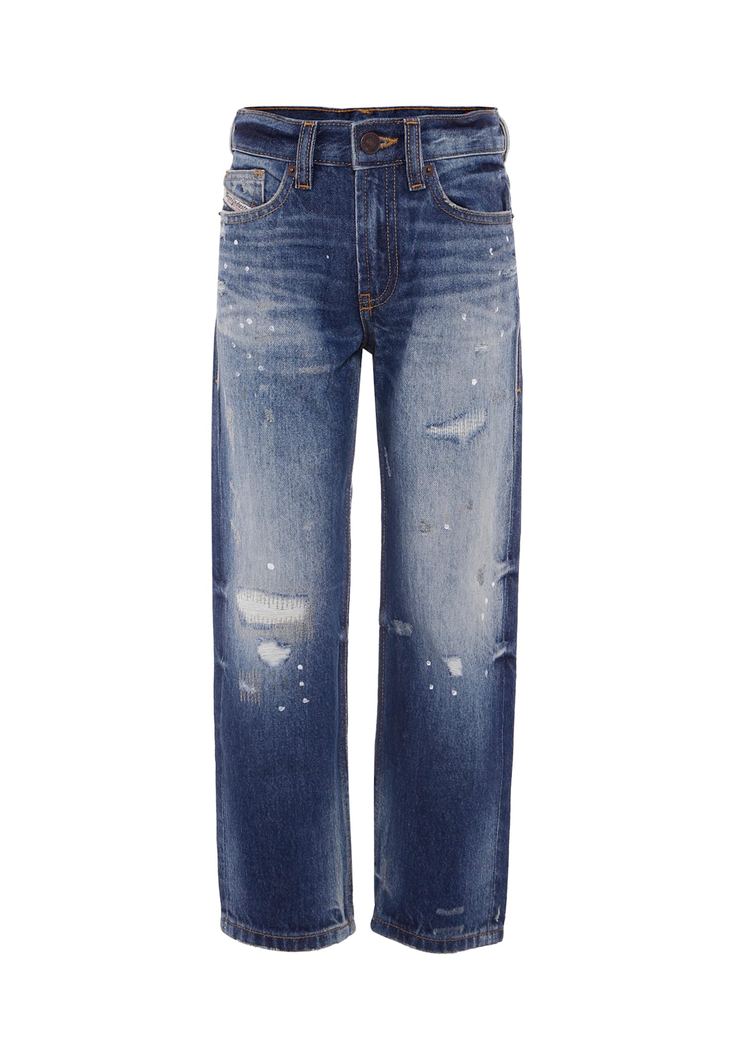 Diesel Denim Jeans For Boy With Logo In Blue