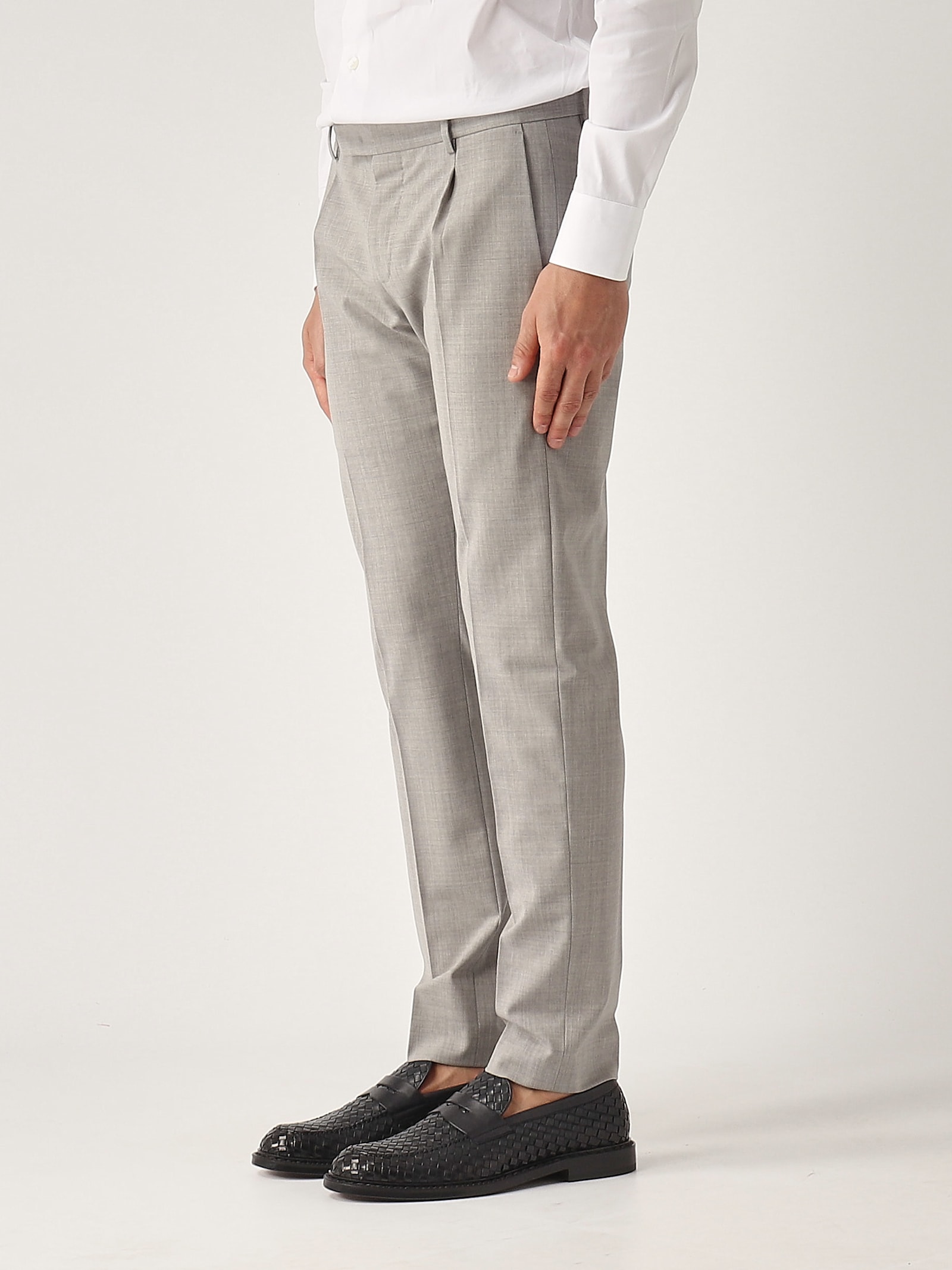 Pt Torino Pantalone Lana Stretch Ten Trousers In Gray