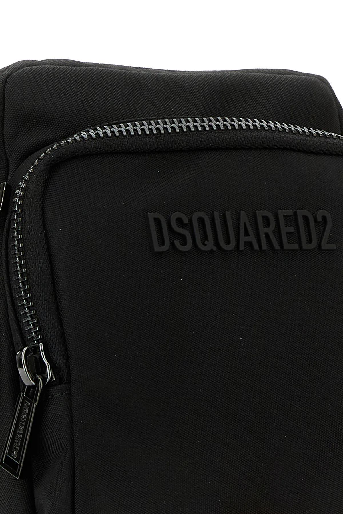 Shop Dsquared2 Black Canvas Urban Crossbody Bag