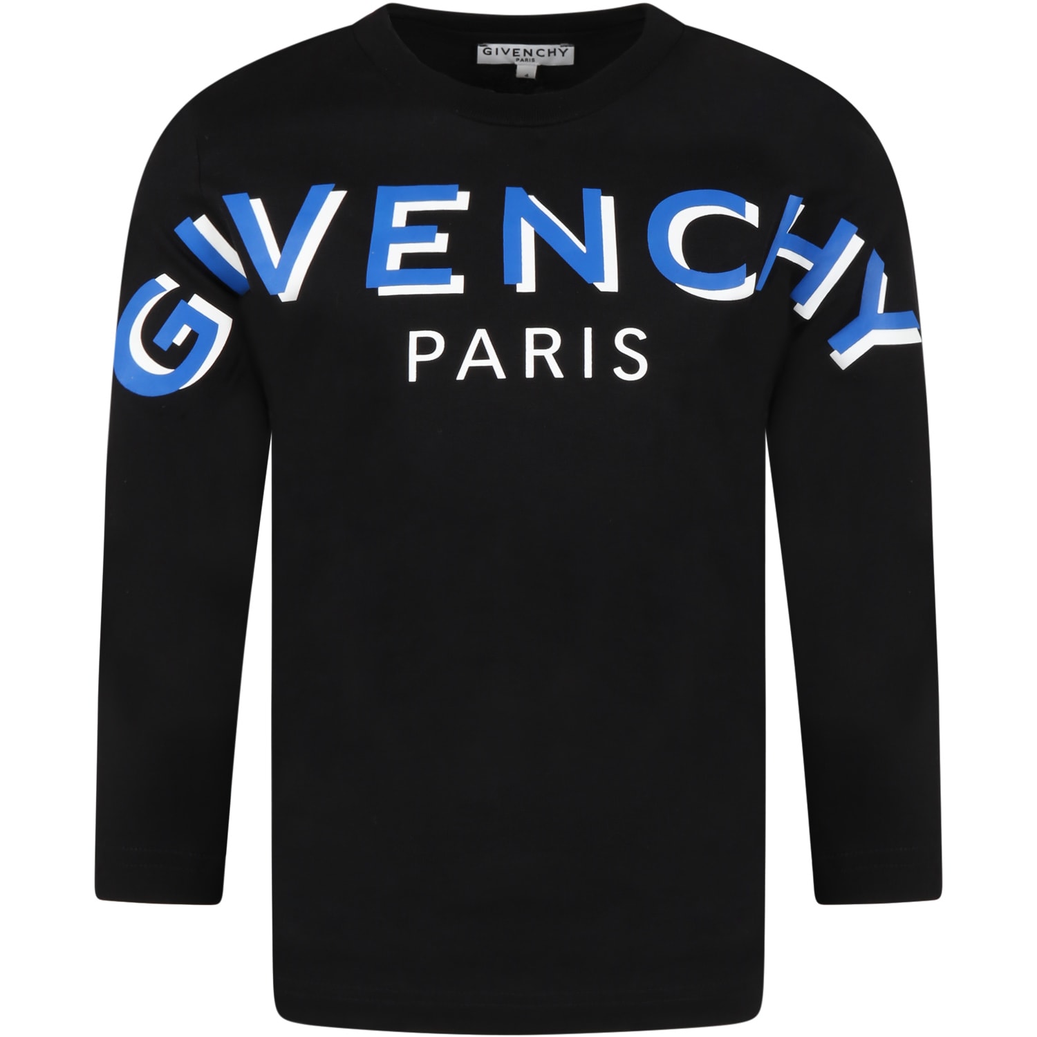 Givenchy Black T-shirt For Boy With Multicolor Logo