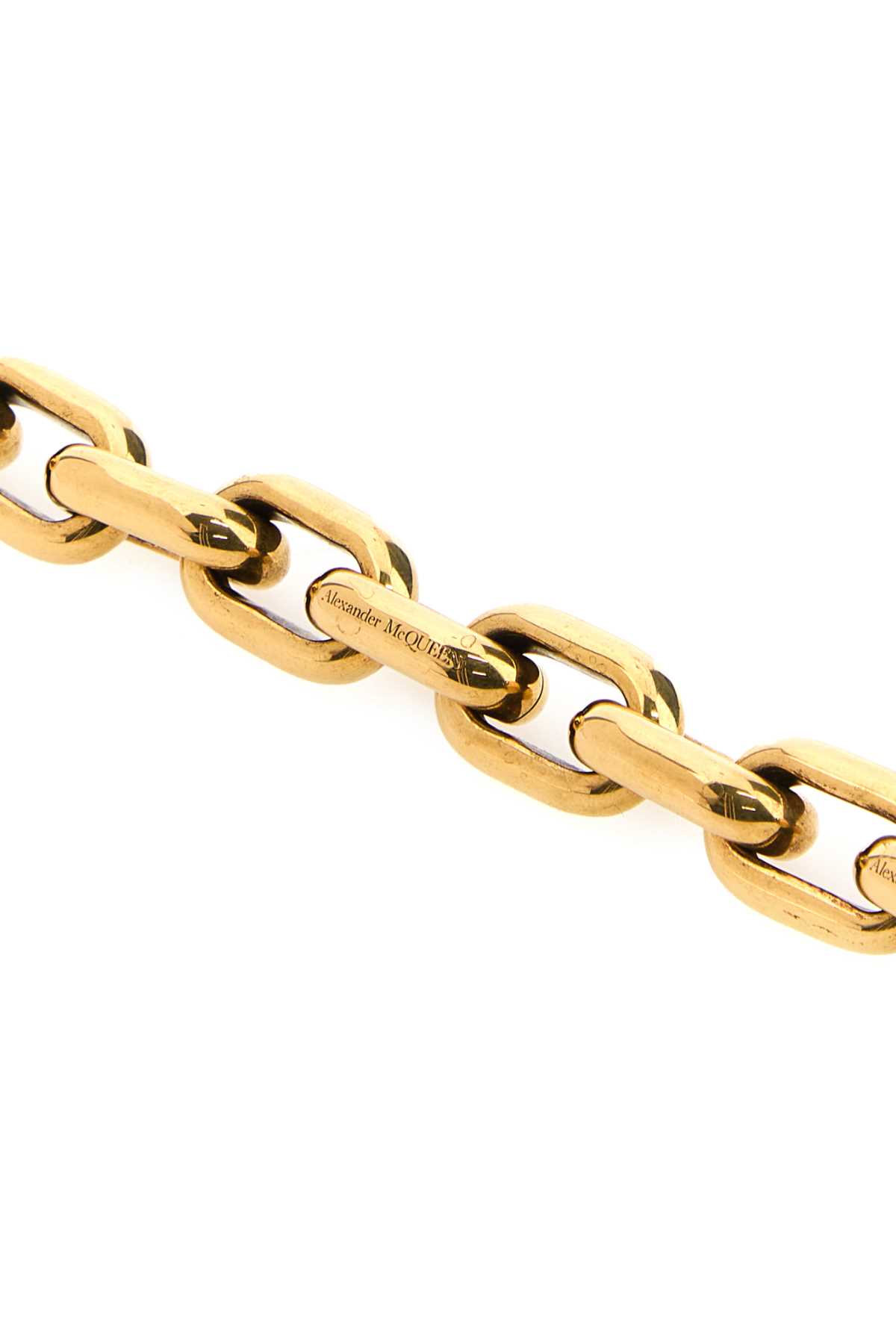 Shop Alexander Mcqueen Gold Metal Peak Bracelet In Lightant.gold