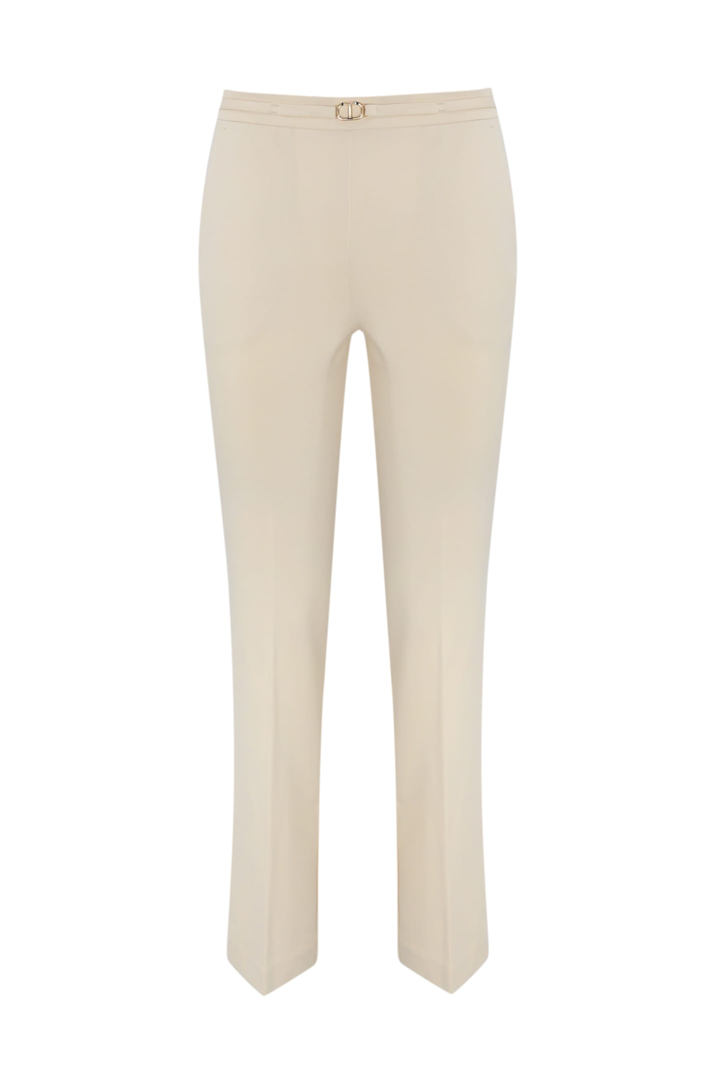 Stretch Viscose Trousers With Oval-t Strap