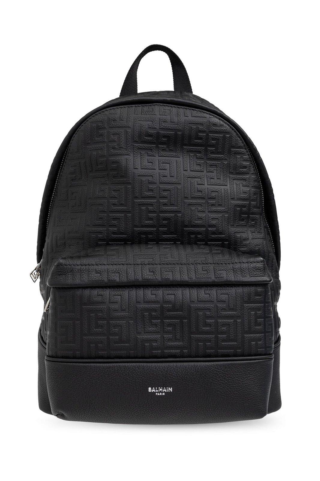 Shop Balmain Pb Labyrinth Monogram Backpack In Black