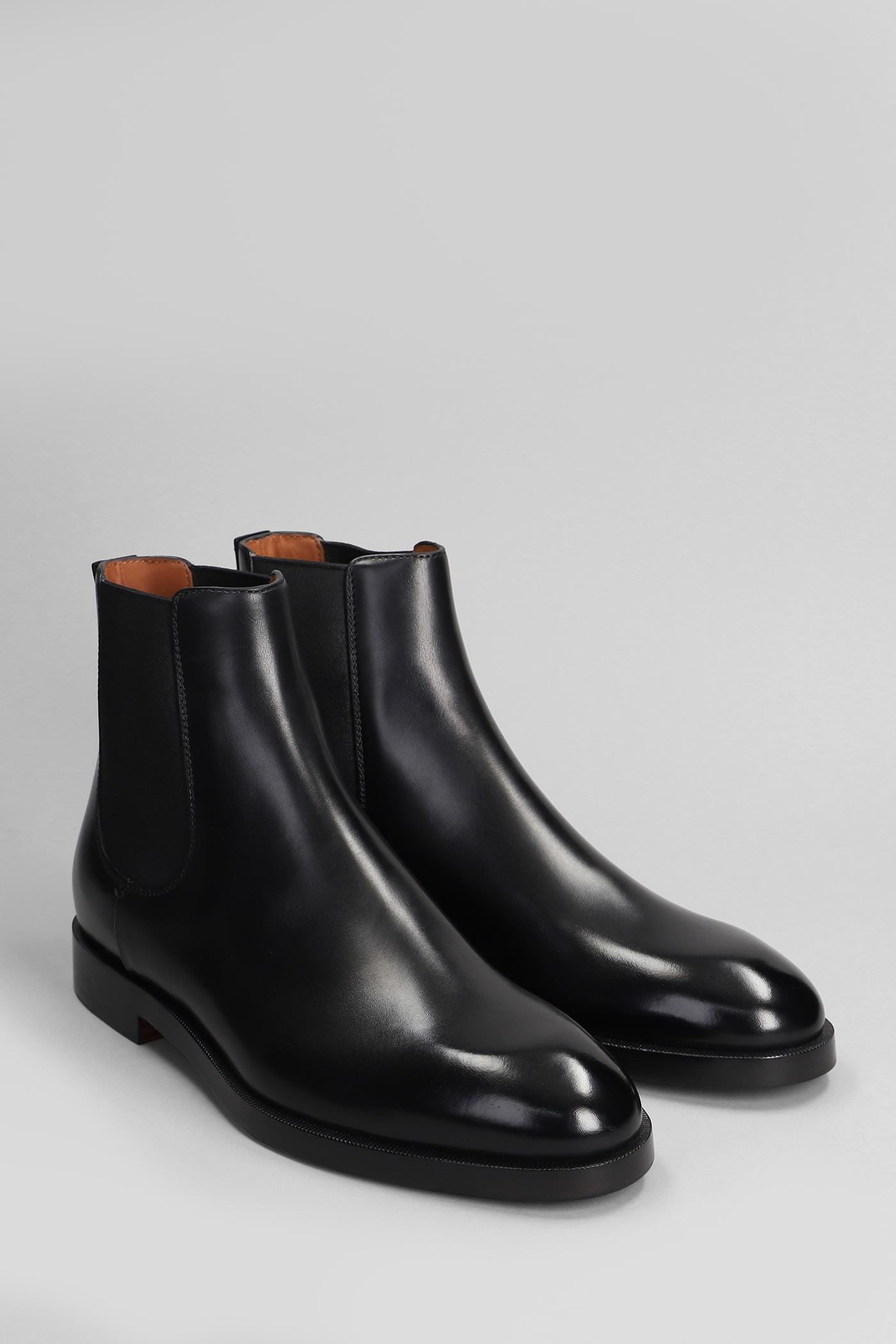 Shop Zegna Torino Ankle Boots In Black Leather