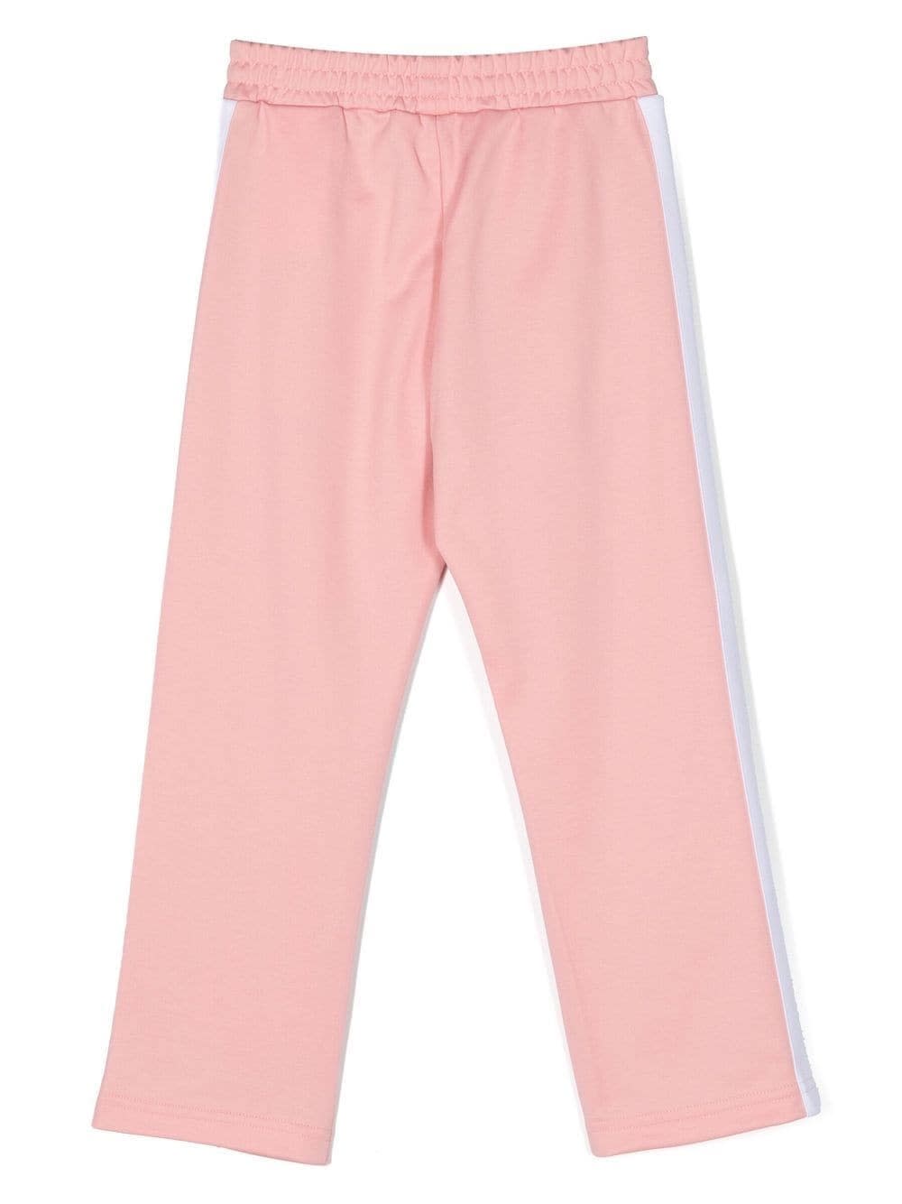 Shop Palm Angels Pink Track Trousers With Logo