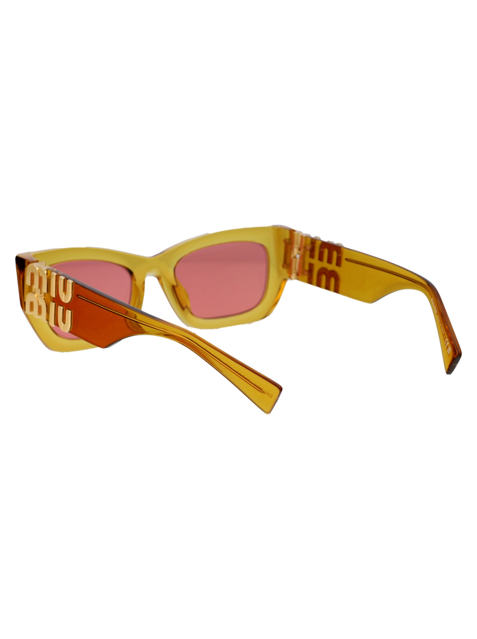 Shop Miu Miu 0mu 09ws Sunglasses In 12t1d0 Orange Transparent