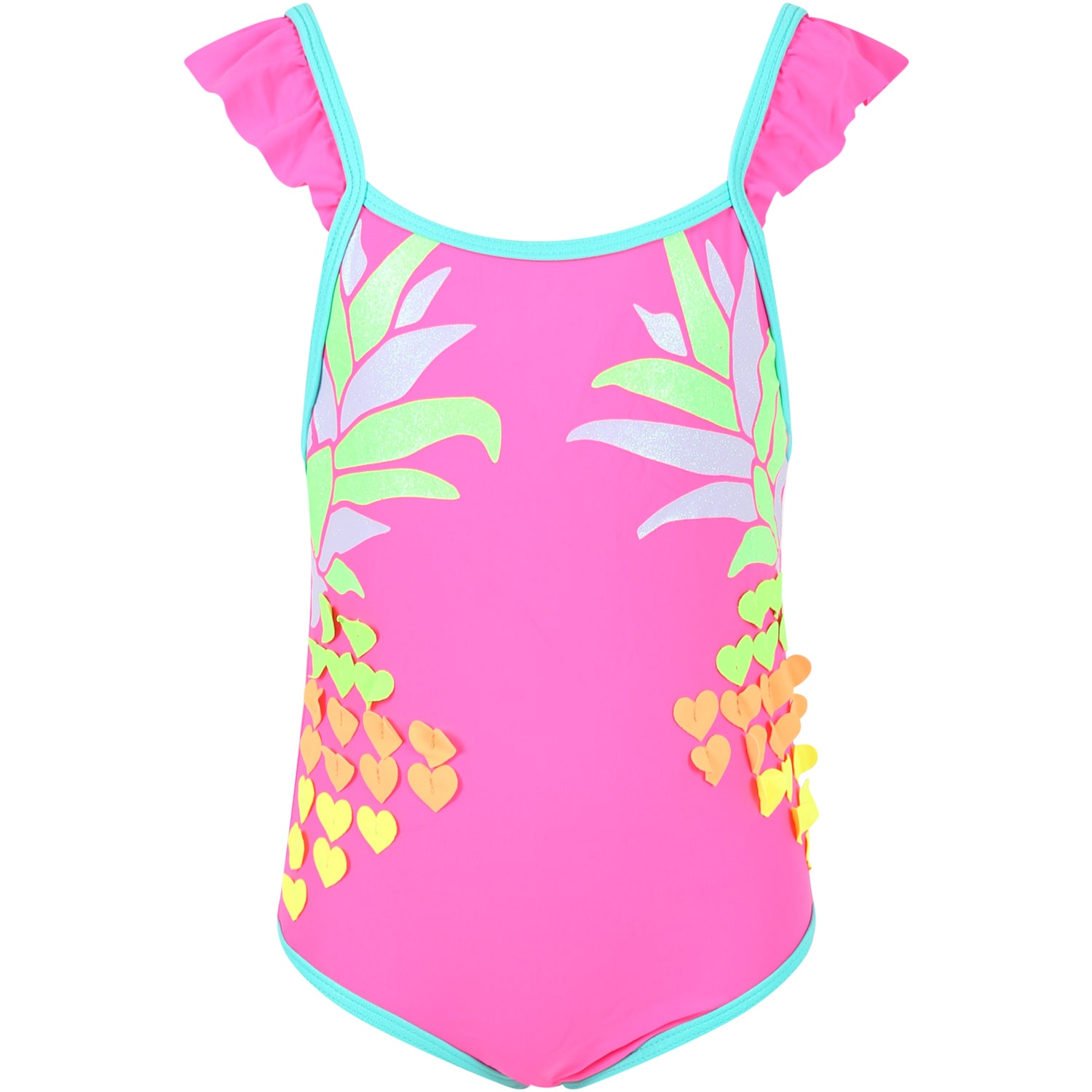 Billieblush Kids' Fuchsia Swimsuit For Girl With Hearts