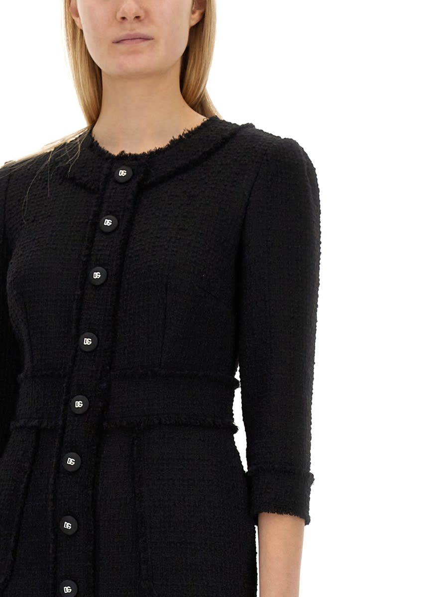 Shop Dolce & Gabbana Midi Dress Rachel In Black