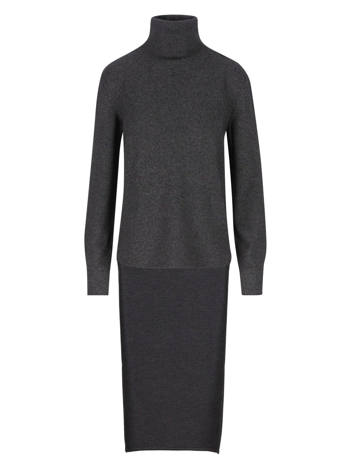 Shop Givenchy High-neck Long-sleeved Train Sweater In Grey