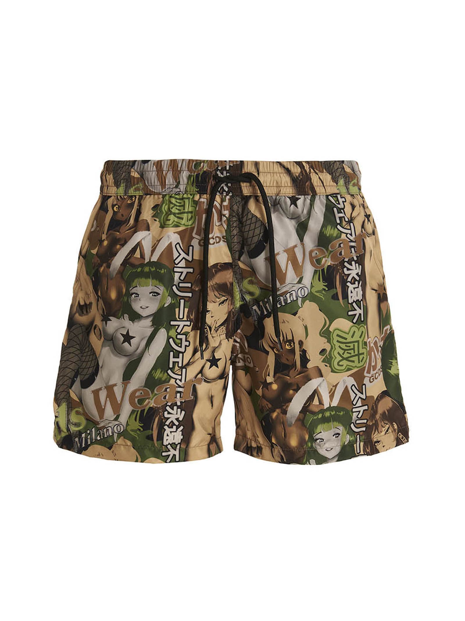 Shop Gcds Hentai Swim Shorts In Multicolor