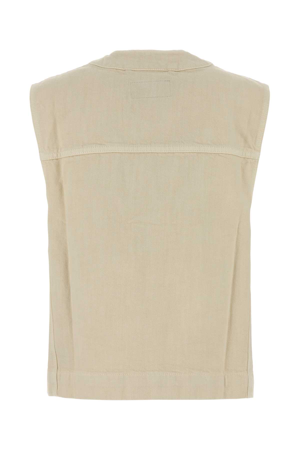 Lemaire Sand Canvas Vest In Neutral