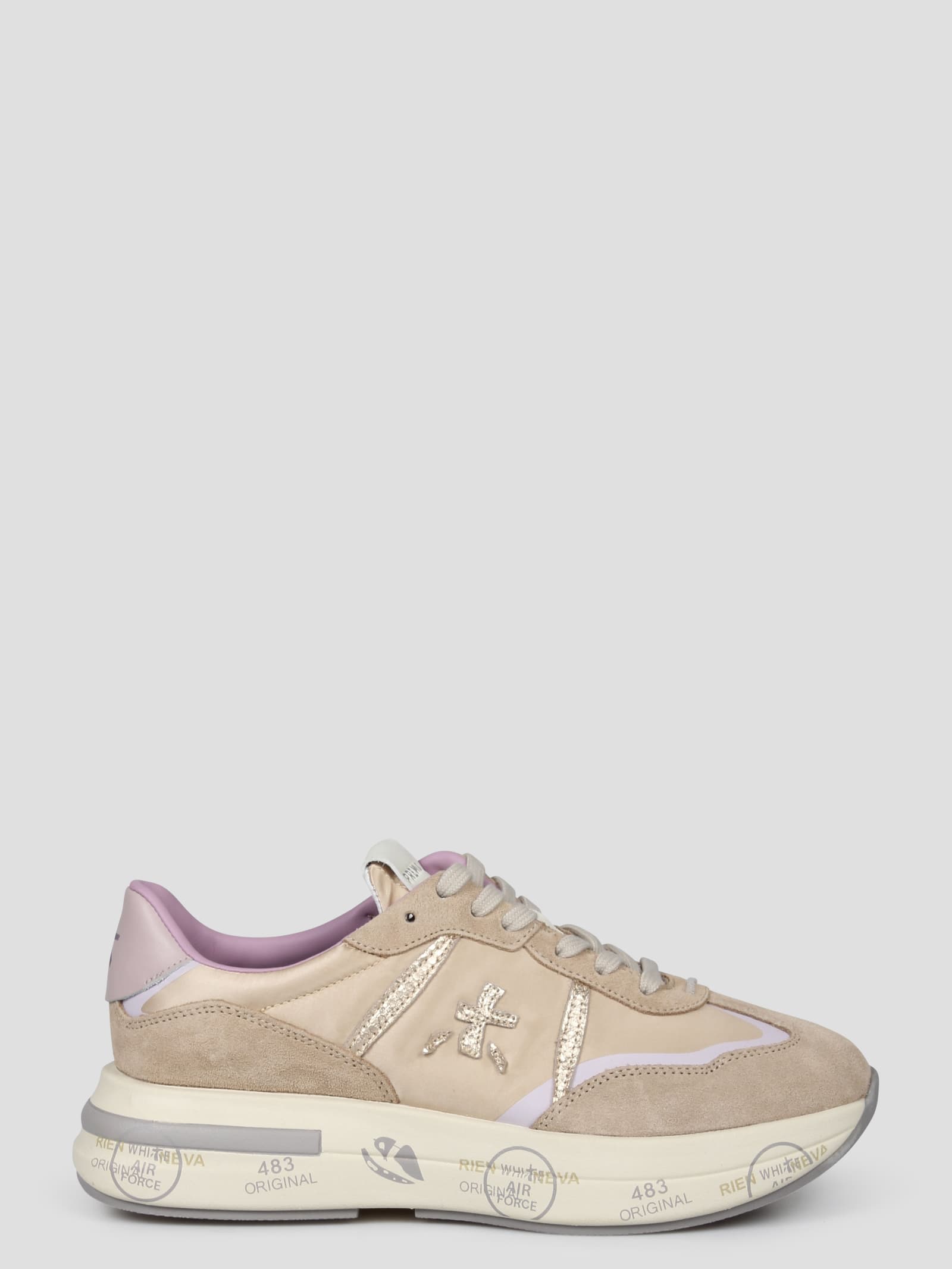 Shop Premiata Cassie 6995 Sneakers In Nude & Neutrals