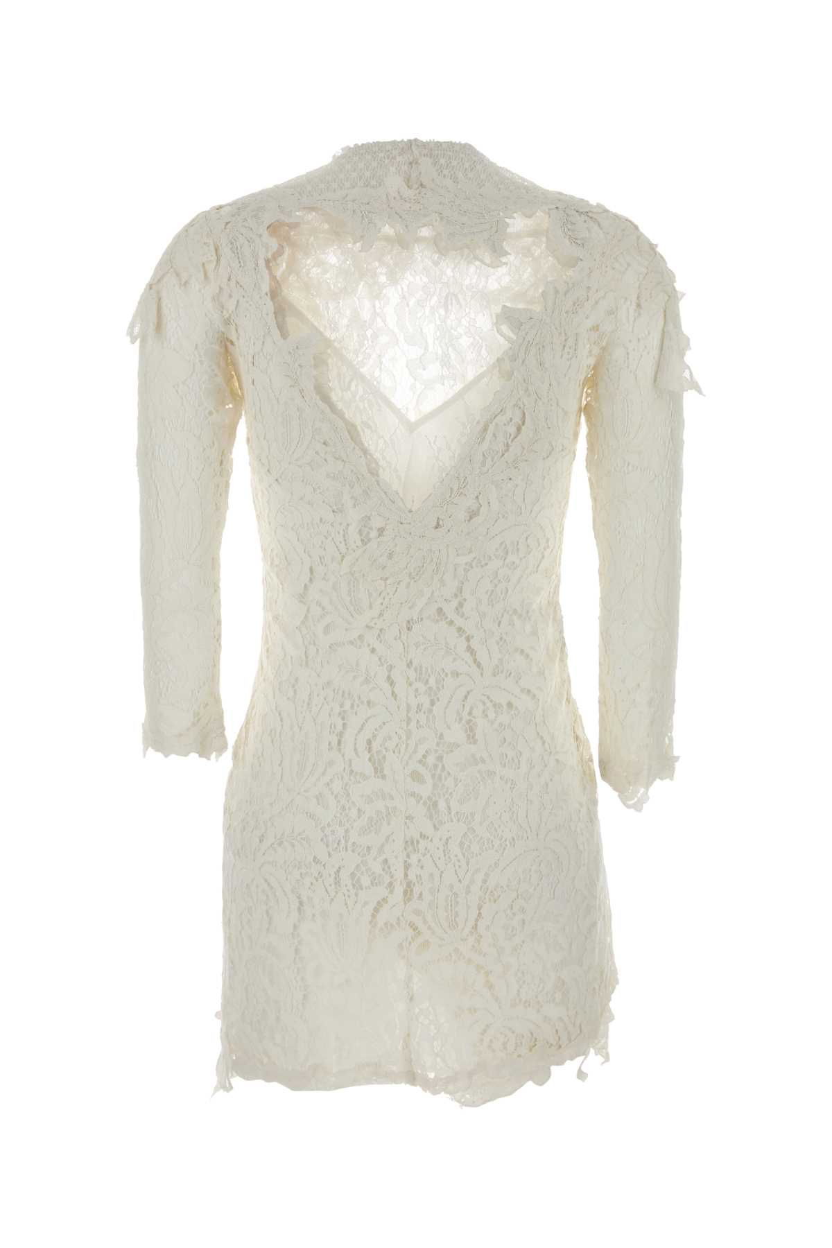Isabel Marant Rubiana Lace Dress Asymmetric Hem In Neutral