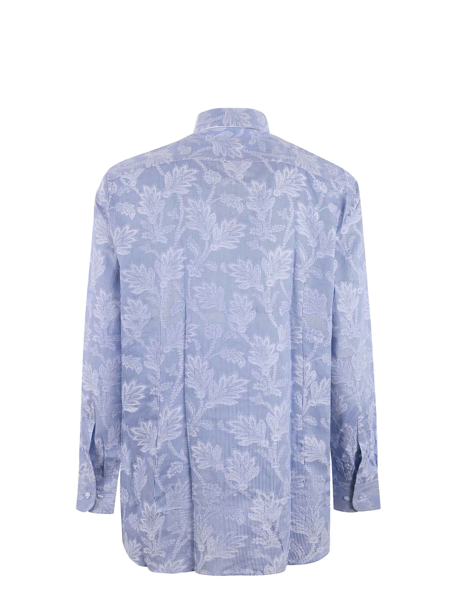 Shop Etro Shirt In Clear Blue