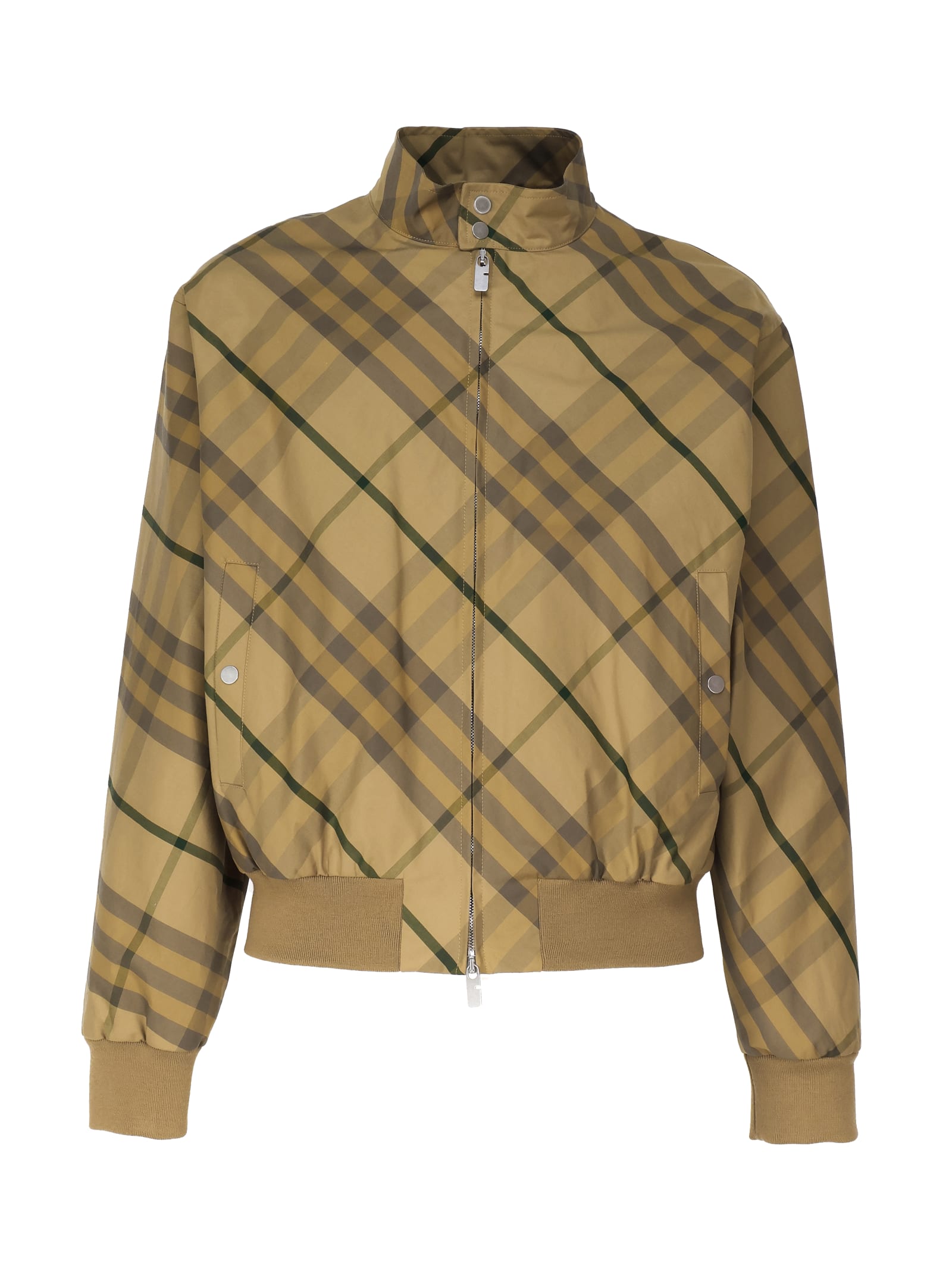 Shop Burberry Cotton Windbreaker Jacket In Vintage Check