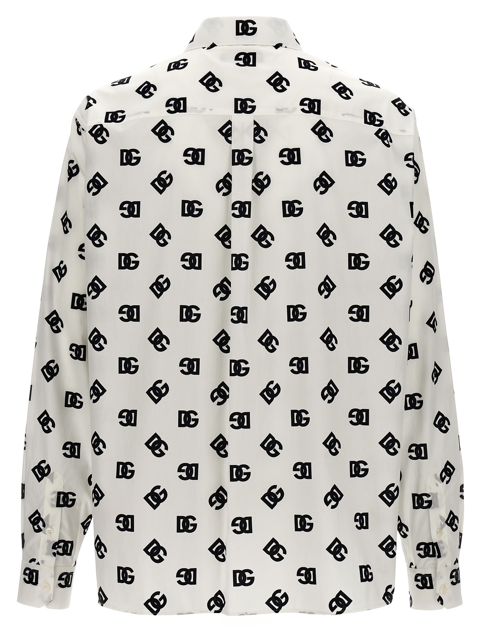 Shop Dolce & Gabbana All Over Logo Shirt In White/black