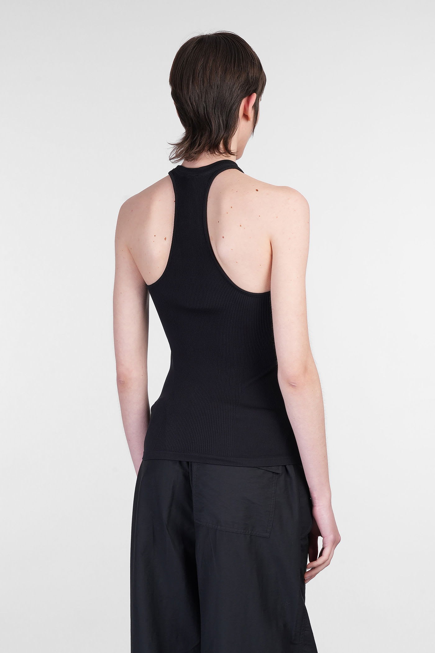 Andreädamo Ribbed Fitted Racerback Sleeveless Top
