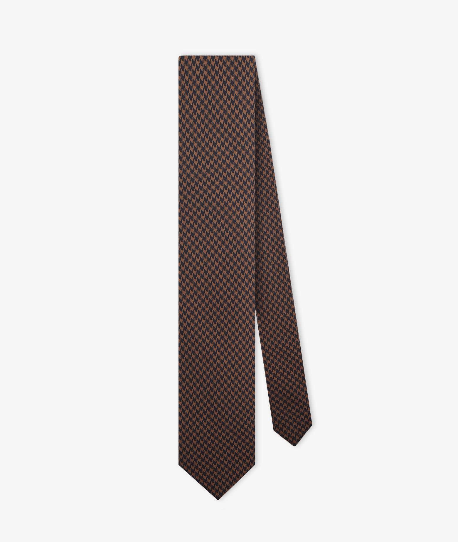 Larusmiani Tie Pied De Poule Tie In Brown