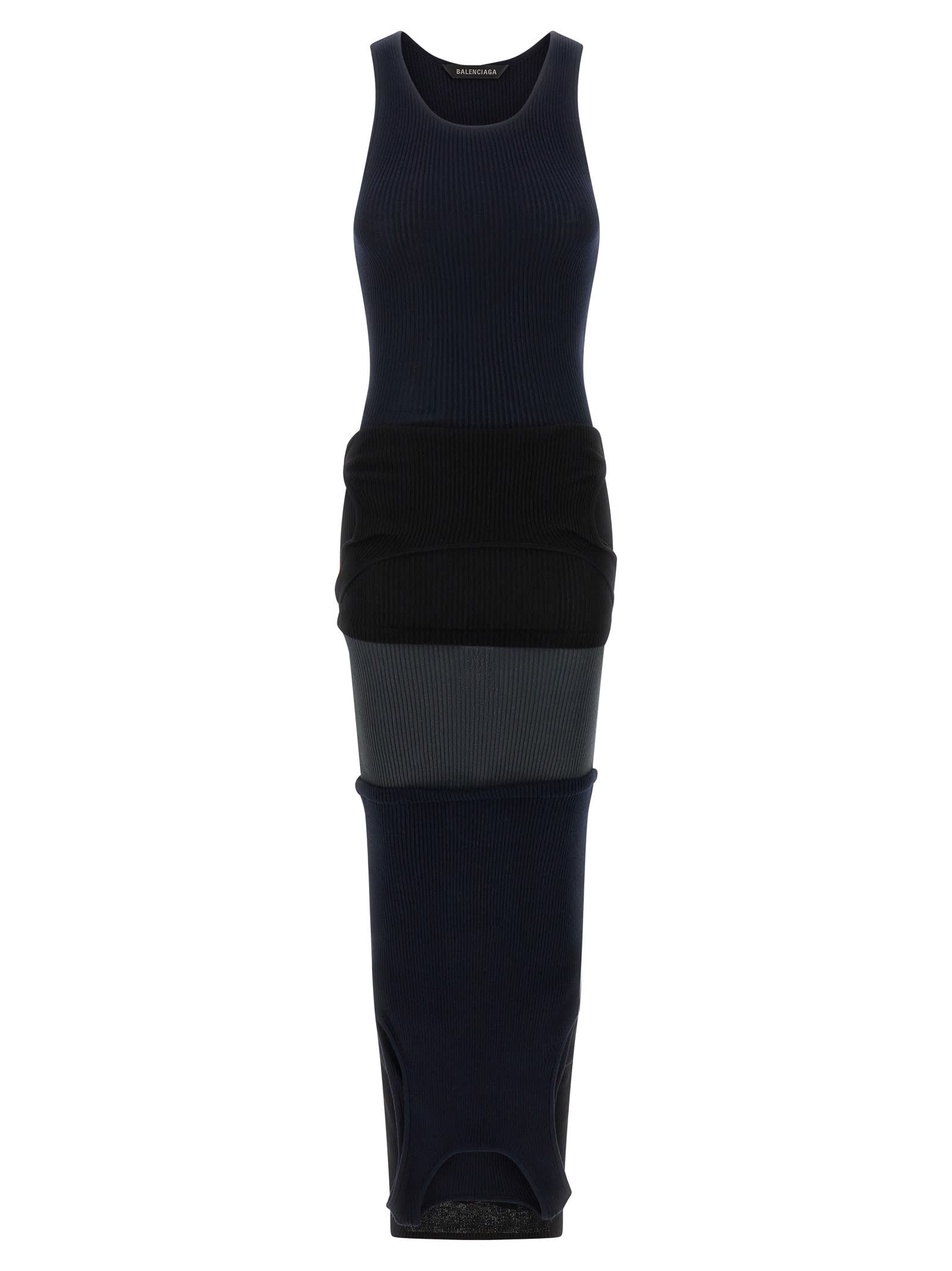 Balenciaga Black Upside Down Dress In Black