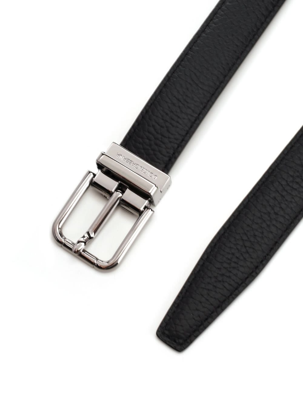 Shop Dolce & Gabbana Logo Engraved Buckle Belt In Nero